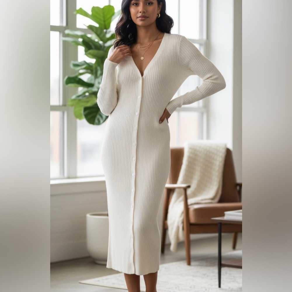 525 America Long Sleeve Knit Dress/Cardigan